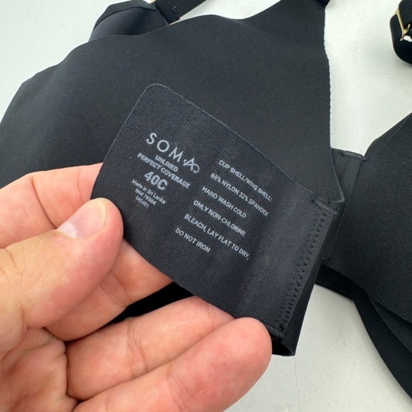 NEW Soma Unlined Perfect Coverage Bra Black 40C - Picture 3 of 4